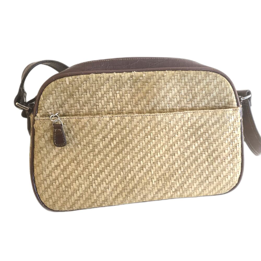 Liz Claiborne Raffia Paper Woven Purse Vintage Crossbody